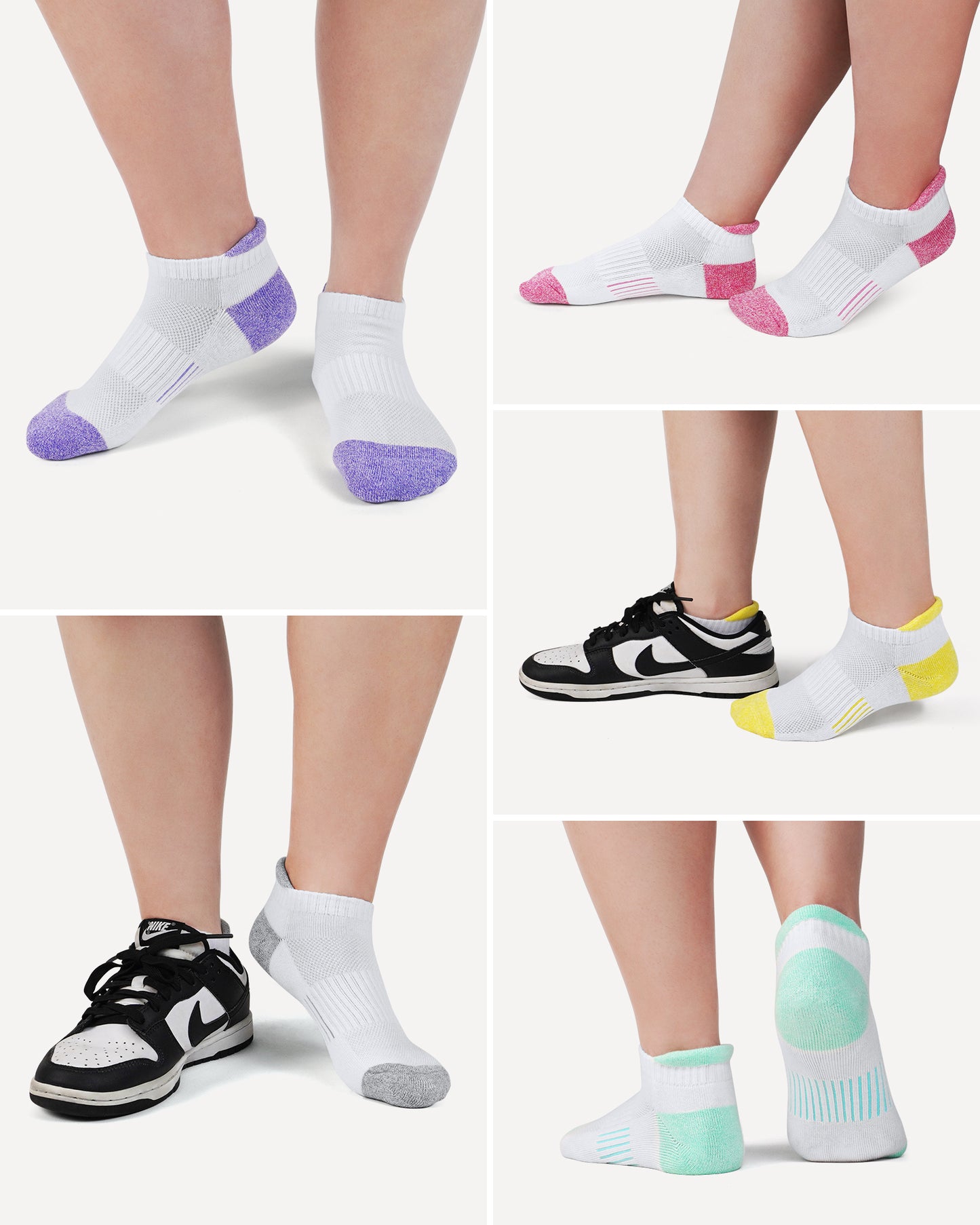 SIXDAYSOX Womens Ankle Socks Low Cut Cushioned Running Socks No Show Athletic Socks 5 Pairs