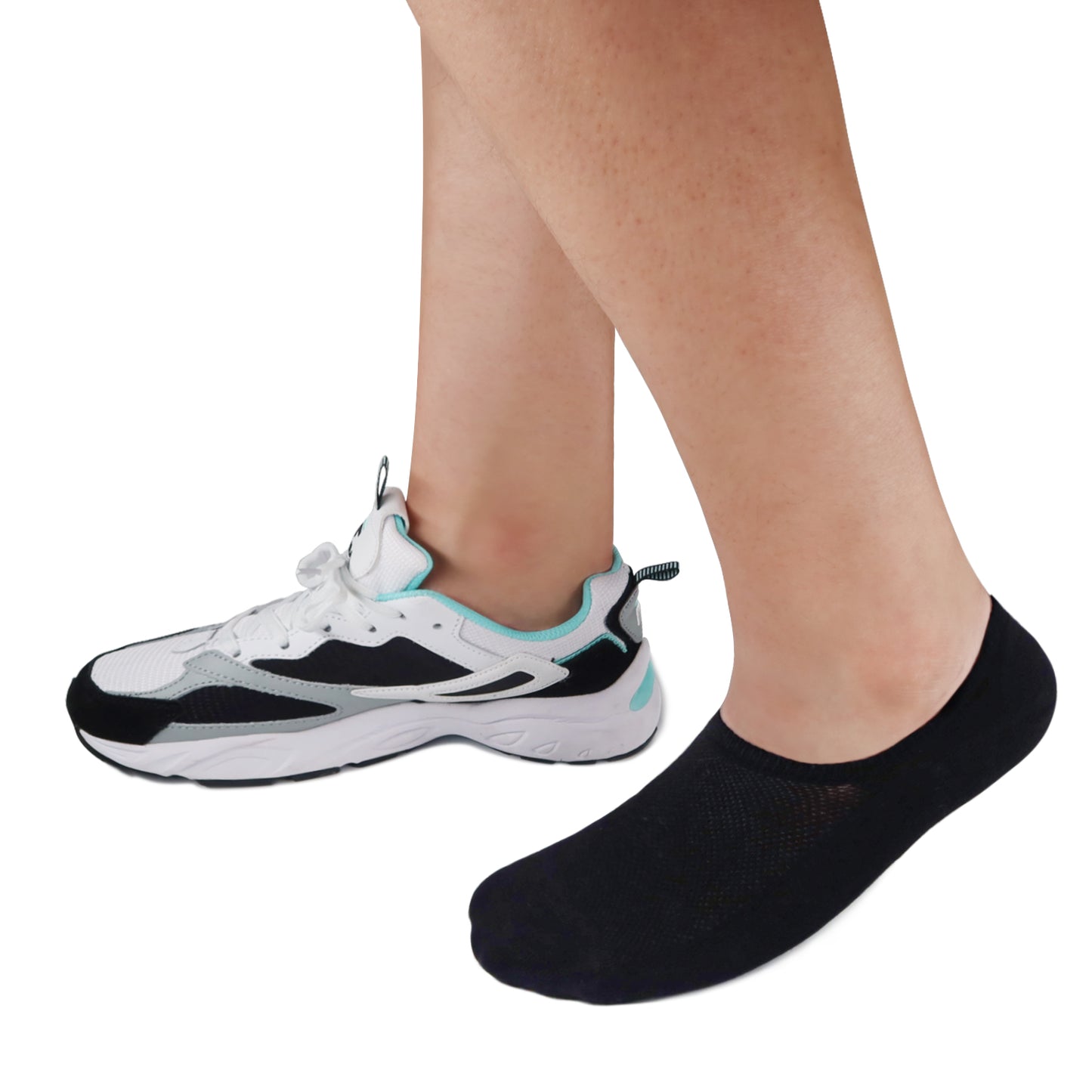 SIXDAYSOX Mens No Show Socks 8 Pairs Invisible Low Cut Cotton Socks Ondo Non Slip Short Socks Size 5-8/9-11/12-14