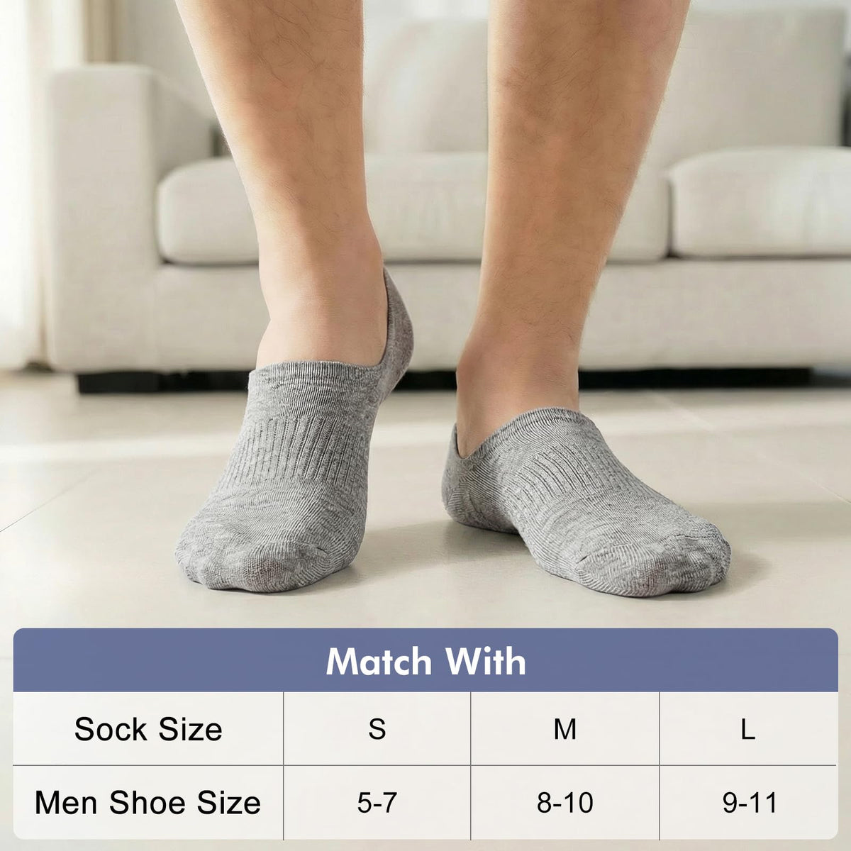 SIXDAYSOX 6/8 Pairs No Show Socks for Men, Low Cut Ankle Socks Non Slip
