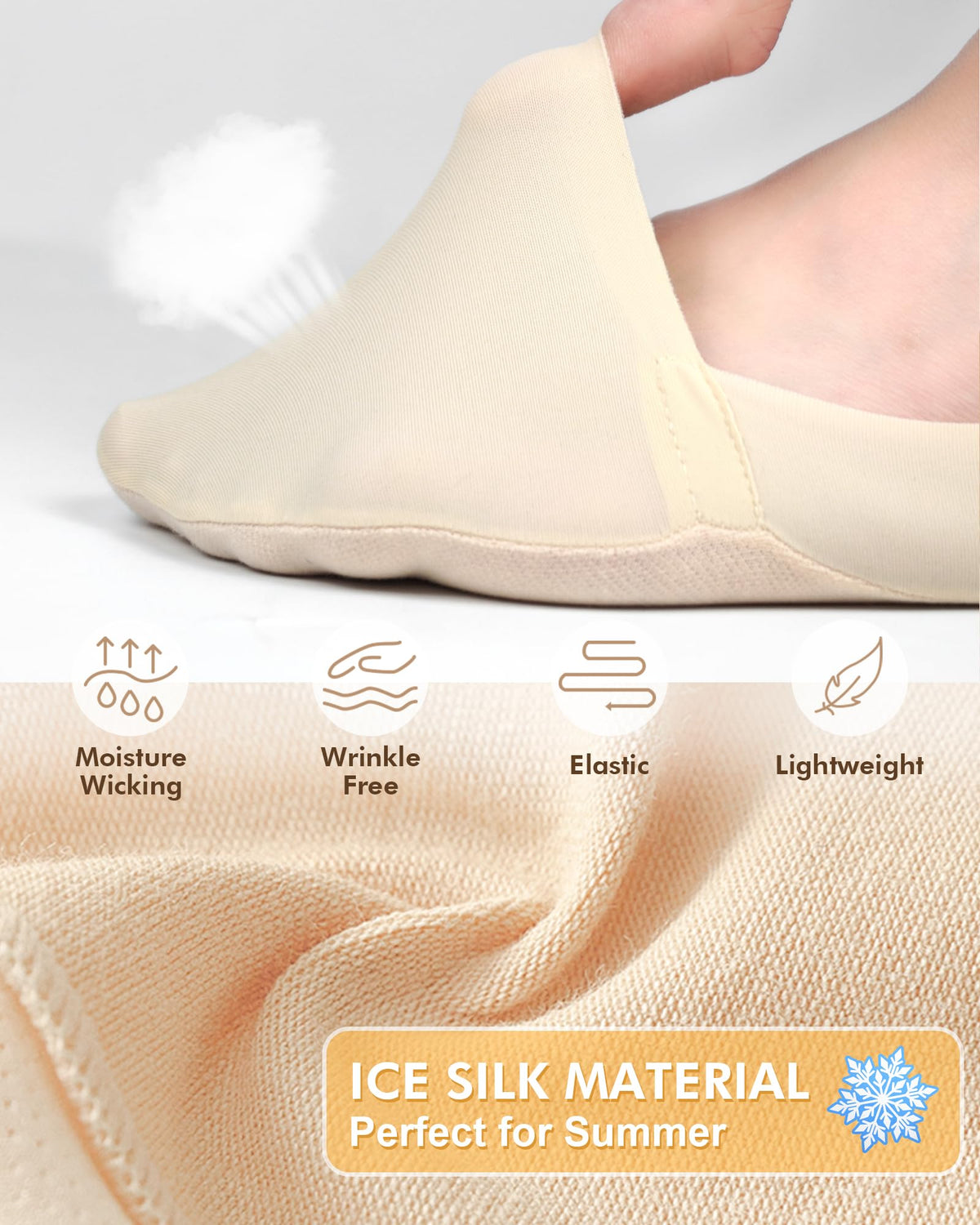SIXDAYSOX No Show Socks Womens Low Cut Non Slip Socks Invisible Liner Socks for Flats Boat 6 Pairs