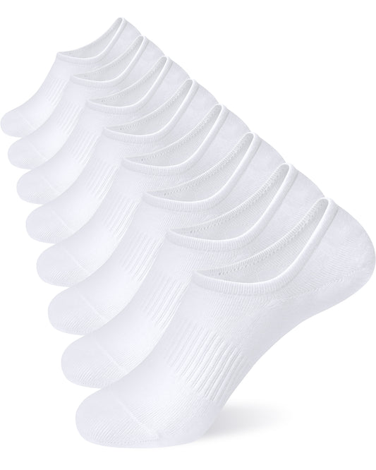 SIXDAYSOX Mens No Show Socks 8 Pack Low Cut Non-Slip Invisible Short Socks for Sneaker Loafer