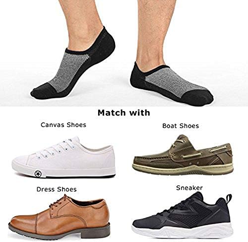 SIXDAYSOX No Show Socks for Men 6/8 pack Cotton Thin Low Cut Non Slip for Loafer Flats Sneakers 5-8/9-11/12-14