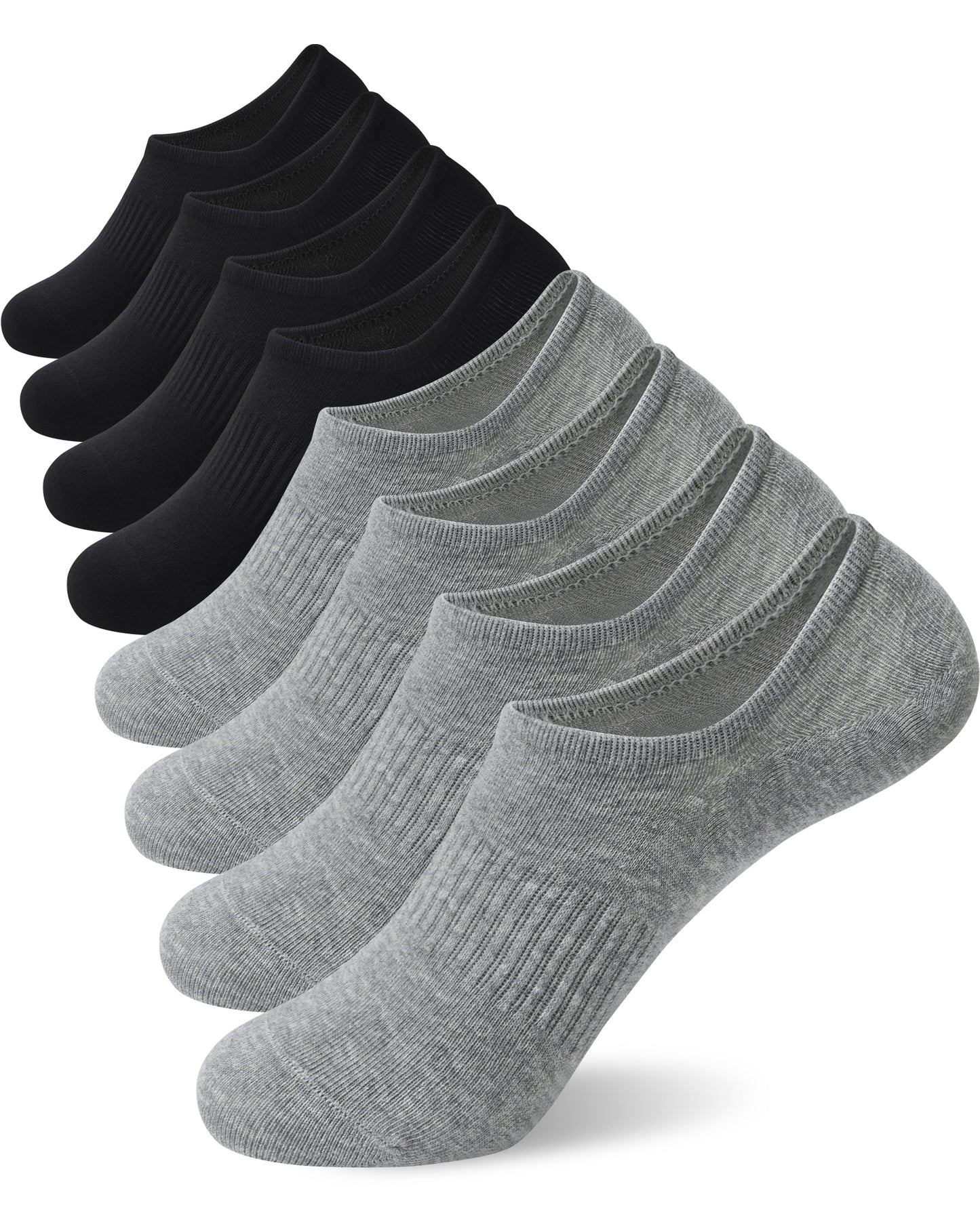 SIXDAYSOX Mens No Show Socks 8 Pack Low Cut Non-Slip Invisible Short Socks for Sneaker Loafer