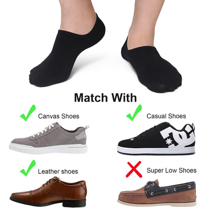 SIXDAYSOX No Show Socks Mens 8 Pair Invisible Low Cut Socks With Arch Support