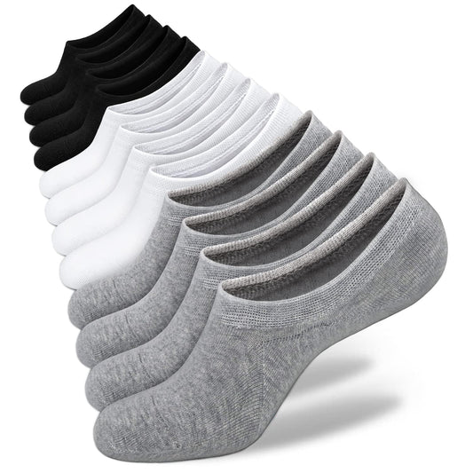 SIXDAYSOX Womens No Show Socks 4-8 Pairs Ondo Low Cut Non-Slip Socks Invisible Cotton Liner Socks