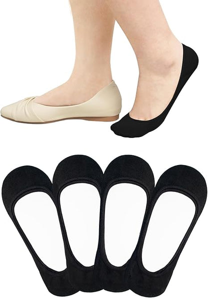 SIXDAYSOX 4-6 Pairs No Show Socks Womens Ultra Low Cut Non-Slip Liner Socks for Flats Boat