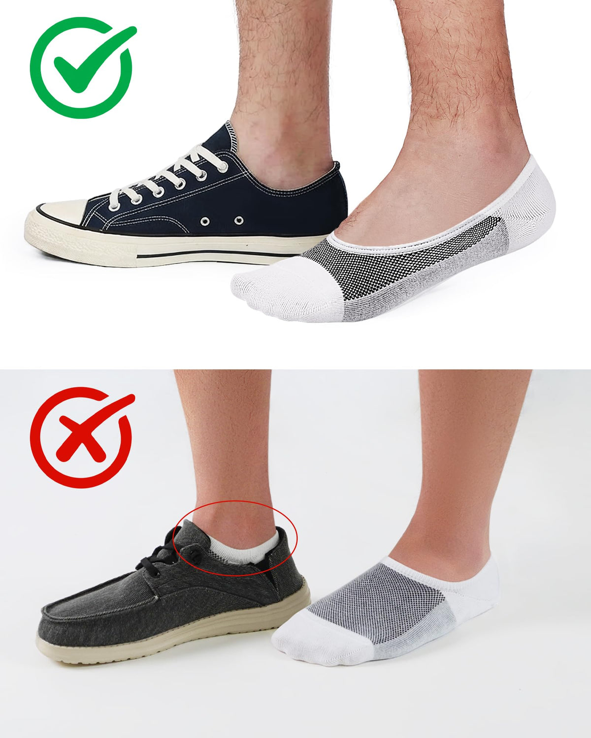 SIXDAYSOX 8/6 Pairs No Show Socks Men Thin Liner Ultra Low Cut Loafer Socks