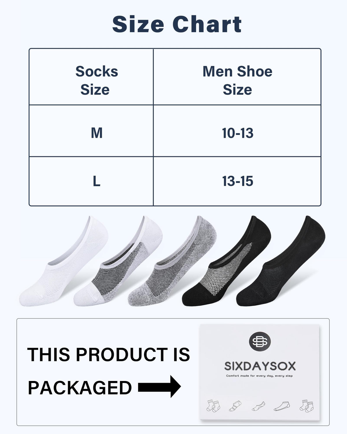 SIXDAYSOX 8/6 Pairs No Show Socks Men Thin Liner Ultra Low Cut Loafer Socks