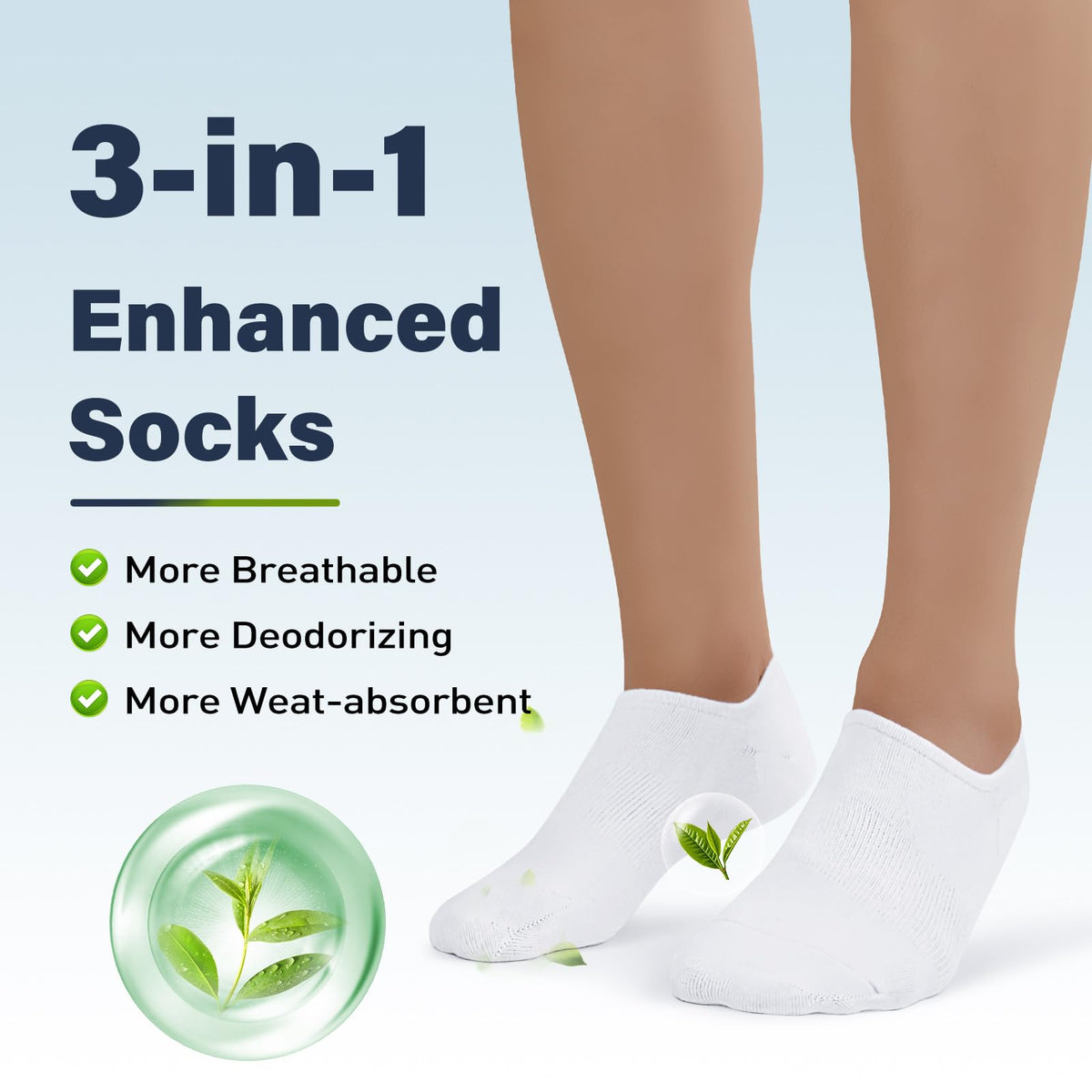 SIXDAYSOX No Show Socks Men 6/8 Pack Cotton Ankle Socks Size 10-13/13-15