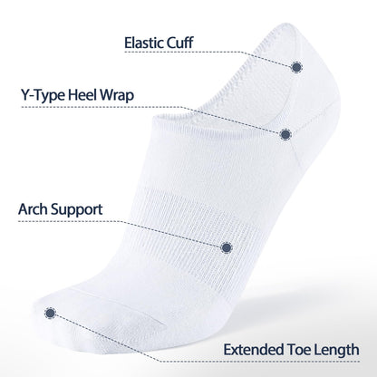 SIXDAYSOX No Show Socks Men 6/8 Pack Cotton Ankle Socks Size 10-13/13-15