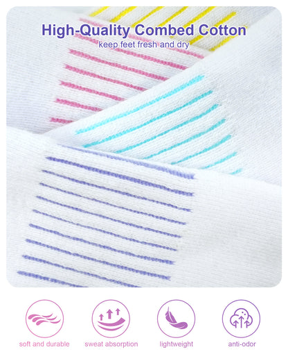 SIXDAYSOX Womens Ankle Socks Low Cut Cushioned Running Socks No Show Athletic Socks 5 Pairs