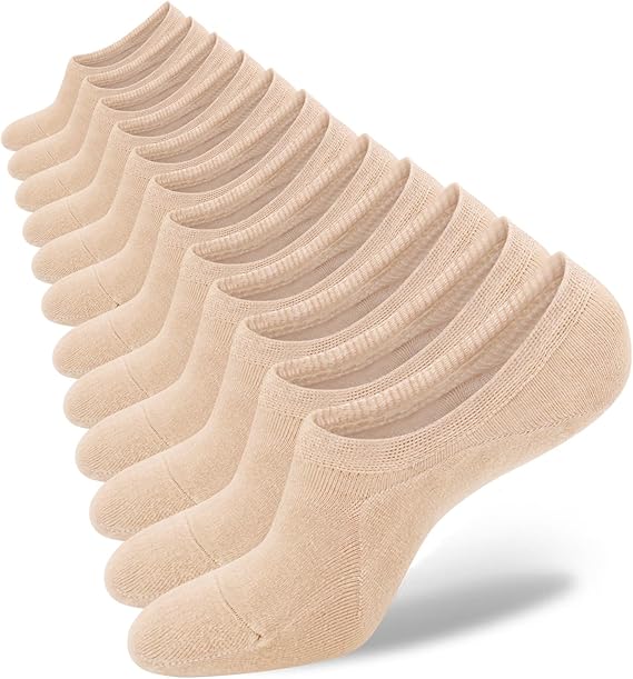 SIXDAYSOX Womens No Show Socks 4-8 Pairs Ondo Low Cut Non-Slip Socks Invisible Cotton Liner Socks