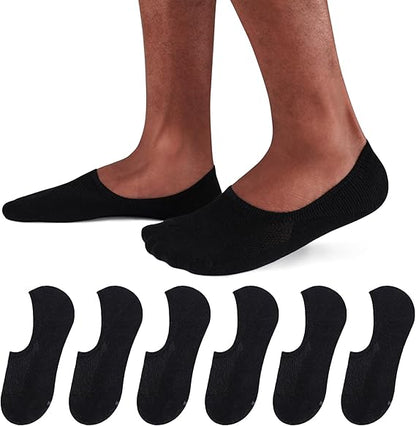 SIXDAYSOX No Show Socks Men 6/8 Pack Invisible Low Cut Socks Non Slip Short Socks Size 5-11/10-13