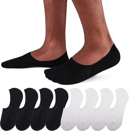 SIXDAYSOX No Show Socks Men 6/8 Pack Invisible Low Cut Socks Non Slip Short Socks Size 5-11/10-13