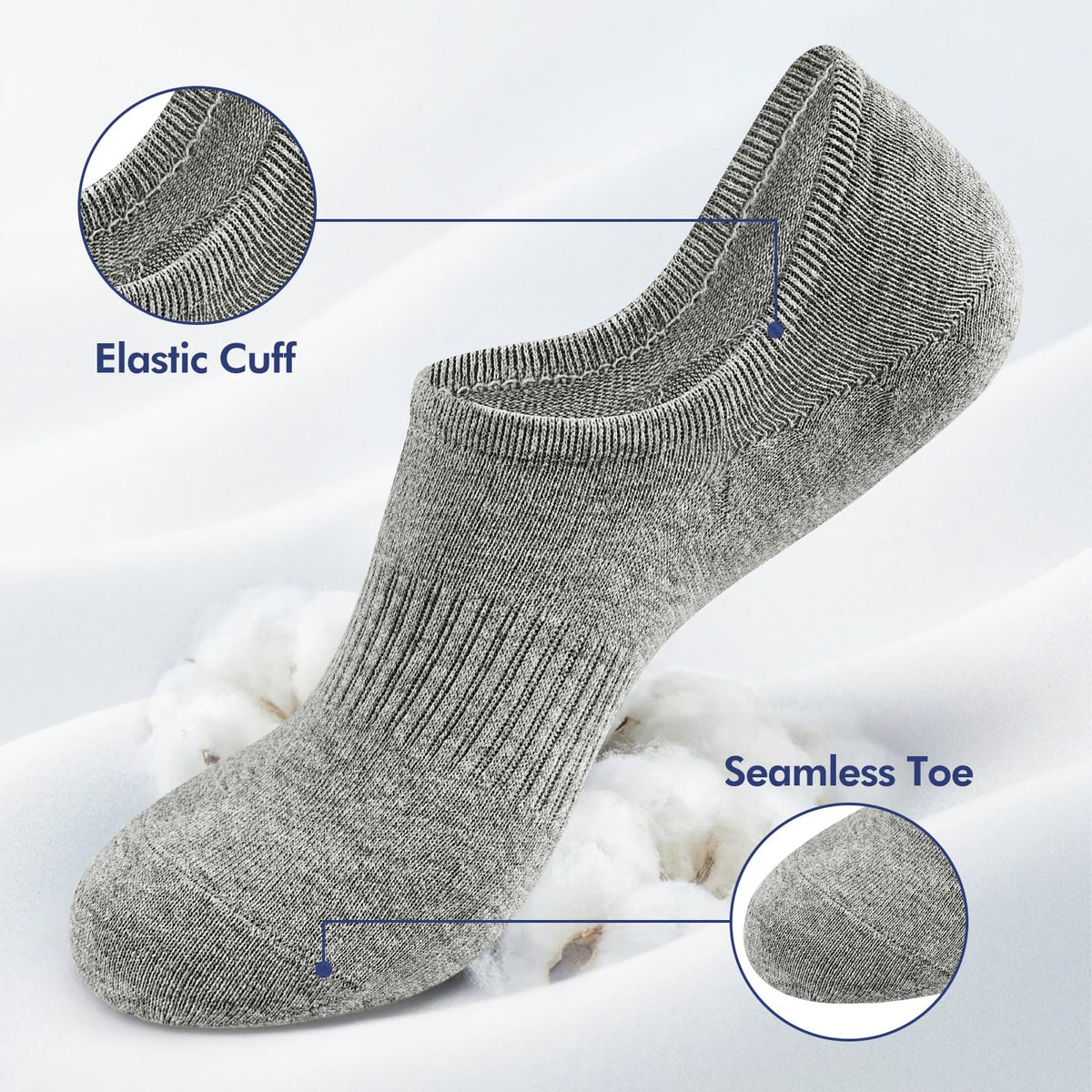 SIXDAYSOX 6/8 Pairs No Show Socks for Men, Low Cut Ankle Socks Non Slip