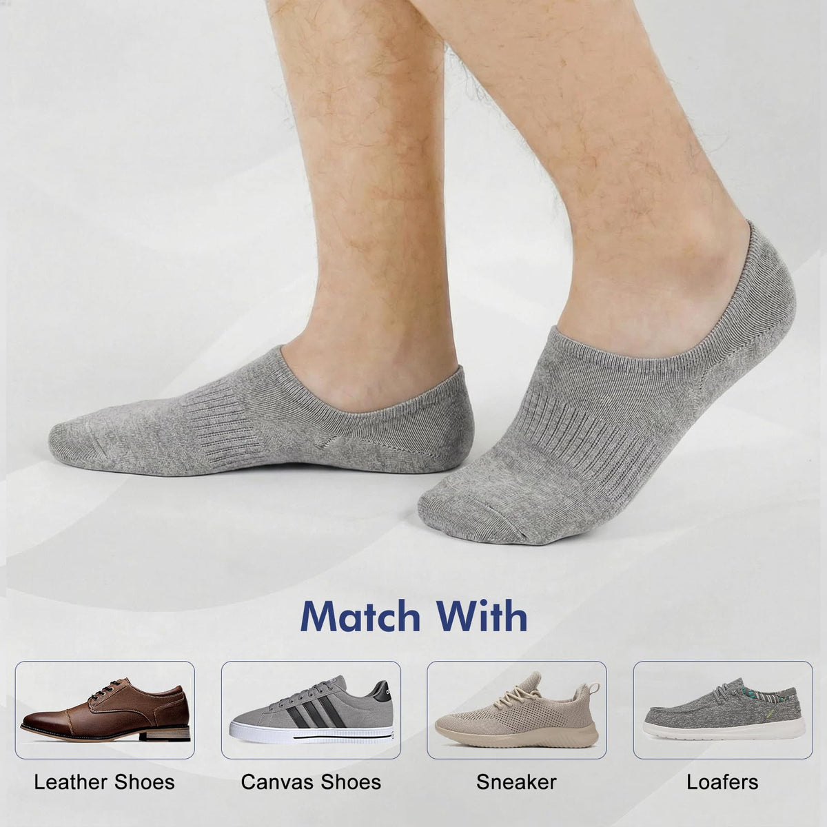 SIXDAYSOX 6/8 Pairs No Show Socks for Men, Low Cut Ankle Socks Non Slip