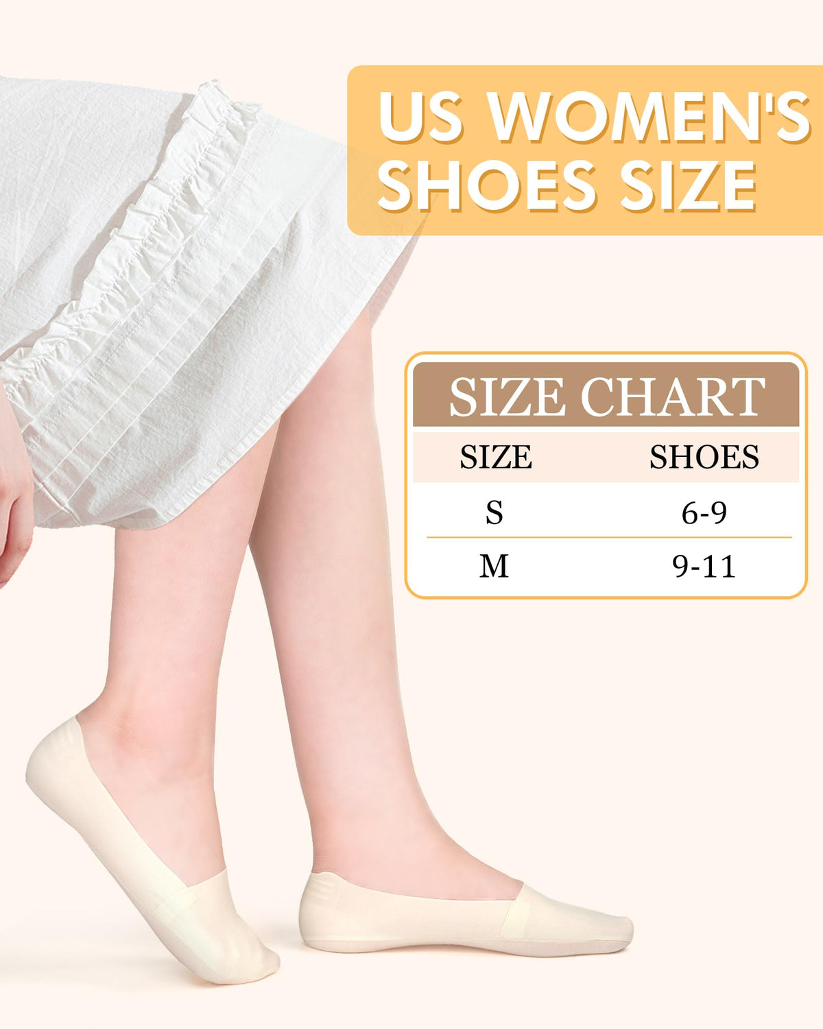 SIXDAYSOX No Show Socks Womens Low Cut Non Slip Socks Invisible Liner Socks for Flats Boat 6 Pairs