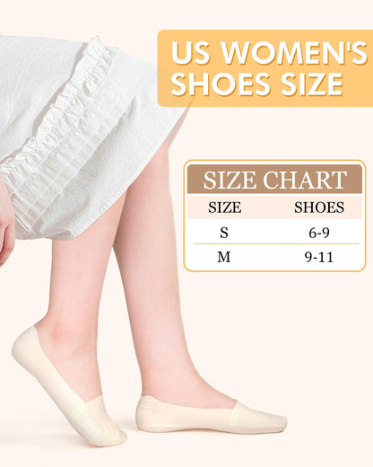 SIXDAYSOX No Show Socks Womens Low Cut Non Slip Socks Invisible Liner Socks for Flats Boat 6 Pairs