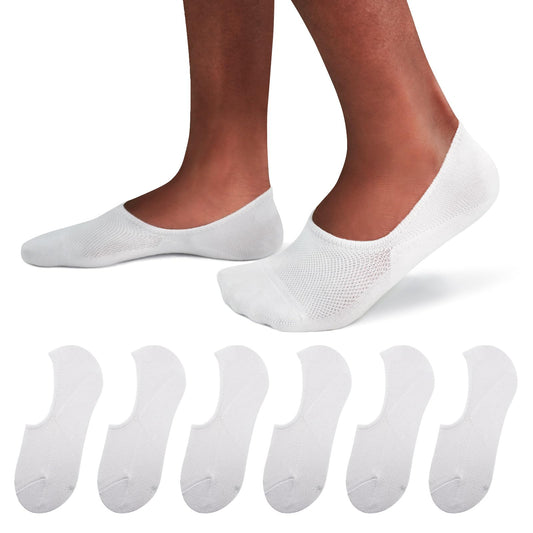 SIXDAYSOX No Show Socks Men 6/8 Pack Invisible Low Cut Socks Non Slip Short Socks Size 5-11/10-13