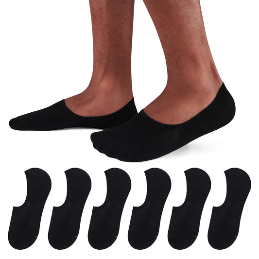 SIXDAYSOX No Show Socks Men 6/8 Pack Invisible Low Cut Socks Non Slip Short Socks Size 5-11/10-13