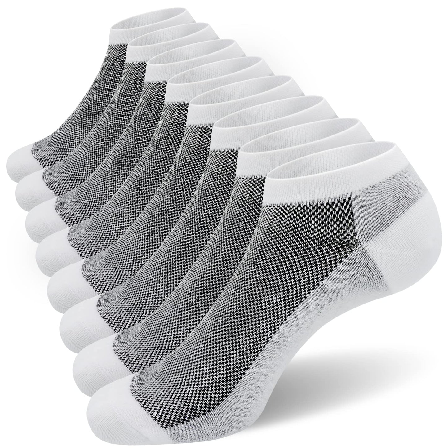 Davido Men's Ankle Socks - Low Cut, 75% Cotton 25% Lycra, 6-Pair Pack White | Sizes 10-13 (Fits 9-11)
