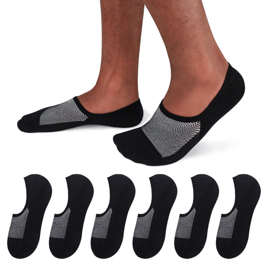 SIXDAYSOX No Show Socks Men 6/8 Pack Invisible Low Cut Socks Non Slip Short Socks Size 5-11/10-13