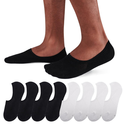 SIXDAYSOX No Show Socks Men 6/8 Pack Invisible Low Cut Socks Non Slip Short Socks Size 5-11/10-13