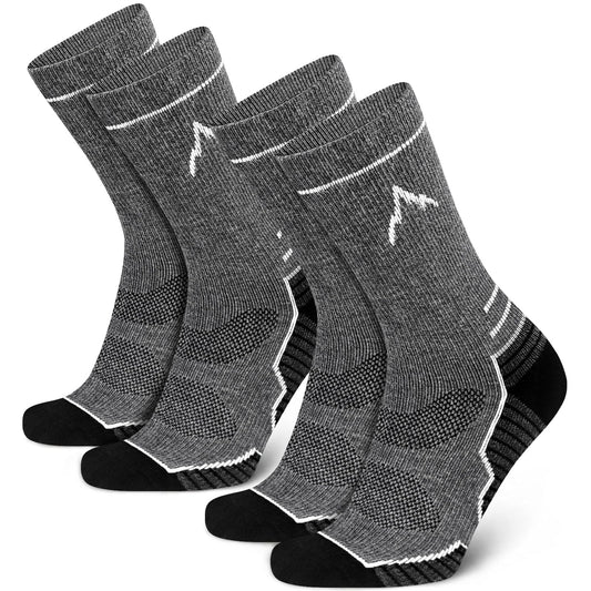 SIXDAYSOX Mens Merino Wool Hiking Socks, Moisture Wicking Cushioned Hiking Socks for Outdoor Trekking Cycling, 2 Pairs