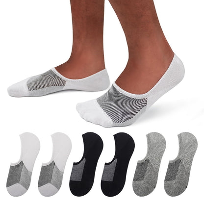 SIXDAYSOX No Show Socks Men 6/8 Pack Invisible Low Cut Socks Non Slip Short Socks Size 5-11/10-13