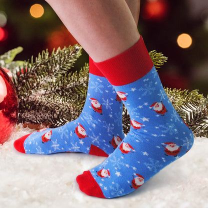 SIXDAYSOX 6 Pair Fun Christmas Socks Unisex Xmas Crew Socks Womens Colorful Funny Socks for Men